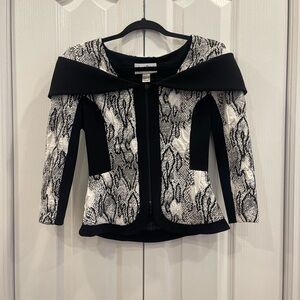 Joseph Ribkoff Black and White Patterned Blazer